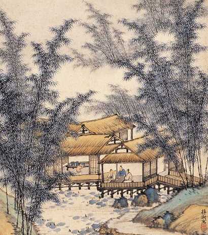 殷梓湘 山水 册页片